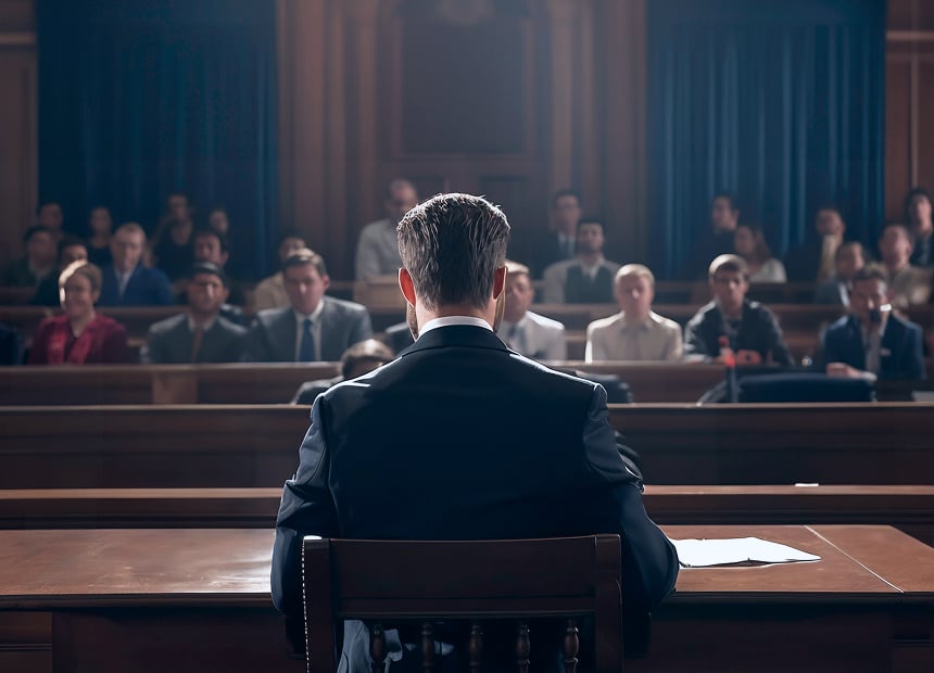 Courtroom audience representing government English learning programs