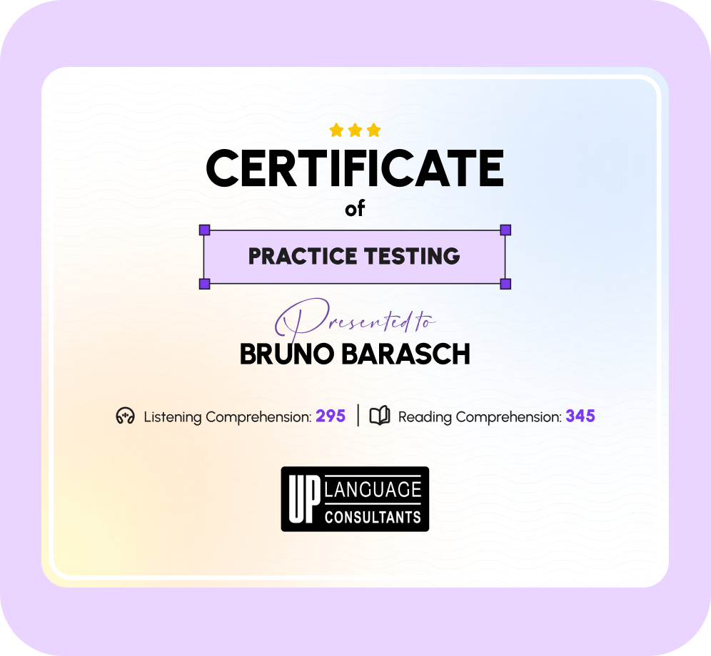 Certificate of practice testing